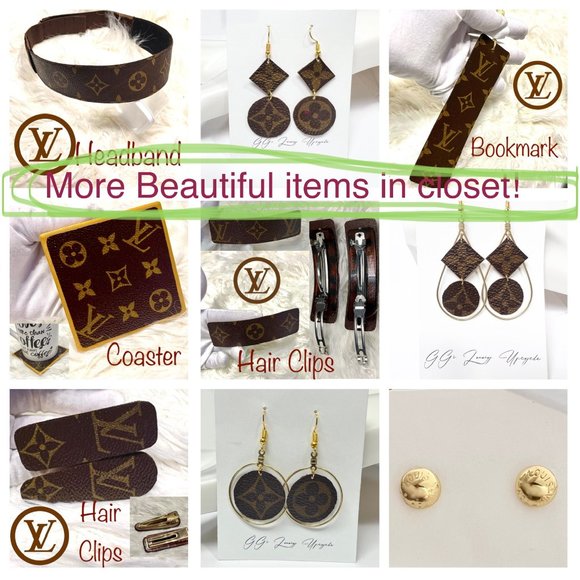 Louis Vuitton Hair Clips -Upcycled Luxury from Authentic Vintage Handbag Canvas - Picture 11 of 11